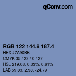 カラーコード: RGB 122 144.8 187.4 | qconv.com