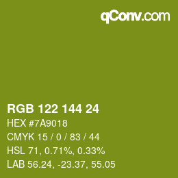 カラーコード: RGB 122 144 24 | qconv.com