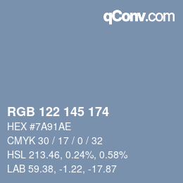Code couleur: RGB 122 145 174 | qconv.com