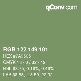 カラーコード: RGB 122 149 101 | qconv.com