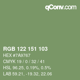 カラーコード: RGB 122 151 103 | qconv.com