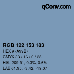 Color code: RGB 122 153 183 | qconv.com