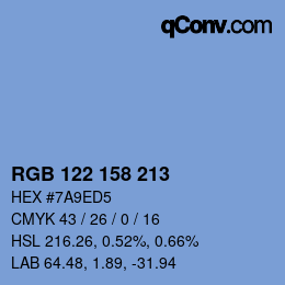 Color code: RGB 122 158 213 | qconv.com