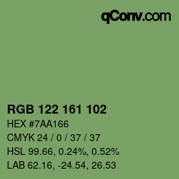 Código de color: RGB 122 161 102 | qconv.com