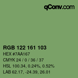 Código de color: RGB 122 161 103 | qconv.com