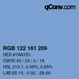 Color code: RGB 122 161 209 | qconv.com