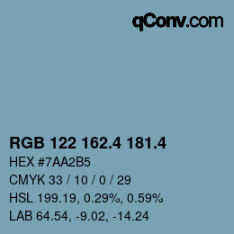 カラーコード: RGB 122 162.4 181.4 | qconv.com