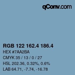 カラーコード: RGB 122 162.4 186.4 | qconv.com