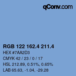 カラーコード: RGB 122 162.4 211.4 | qconv.com
