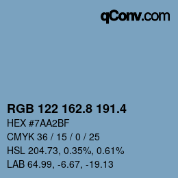 カラーコード: RGB 122 162.8 191.4 | qconv.com