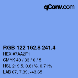カラーコード: RGB 122 162.8 241.4 | qconv.com