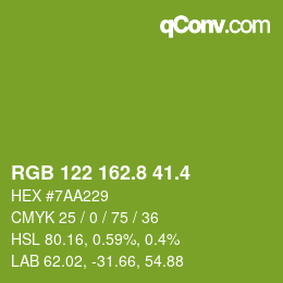 カラーコード: RGB 122 162.8 41.4 | qconv.com