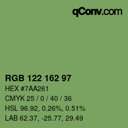 カラーコード: RGB 122 162 97 | qconv.com