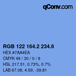 カラーコード: RGB 122 164.2 234.6 | qconv.com