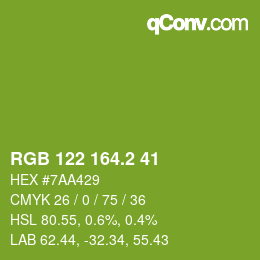 カラーコード: RGB 122 164.2 41 | qconv.com