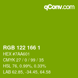 Color code: RGB 122 166 1 | qconv.com