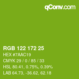 Color code: RGB 122 172 25 | qconv.com