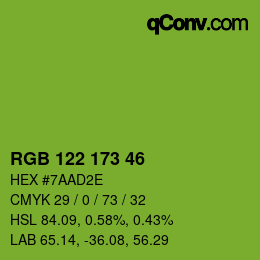颜色代码: RGB 122 173 46 | qconv.com