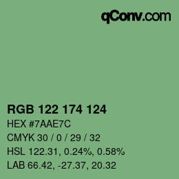 Código de color: RGB 122 174 124 | qconv.com