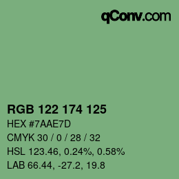 Code couleur: RGB 122 174 125 | qconv.com