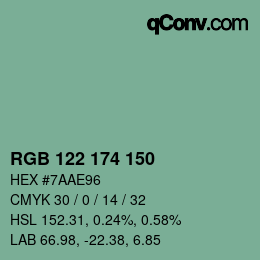 Farbcode: RGB 122 174 150 | qconv.com