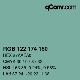 Farbcode: RGB 122 174 160 | qconv.com