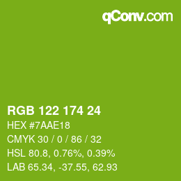 Color code: RGB 122 174 24 | qconv.com