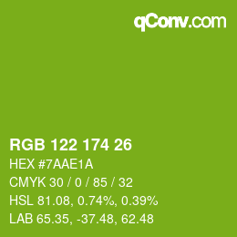 Color code: RGB 122 174 26 | qconv.com