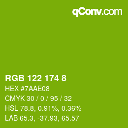 カラーコード: RGB 122 174 8 | qconv.com