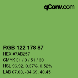 Farbcode: RGB 122 178 87 | qconv.com