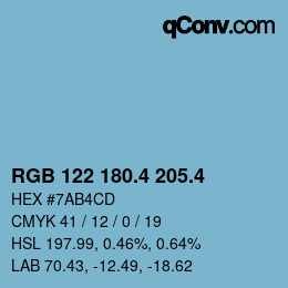 カラーコード: RGB 122 180.4 205.4 | qconv.com