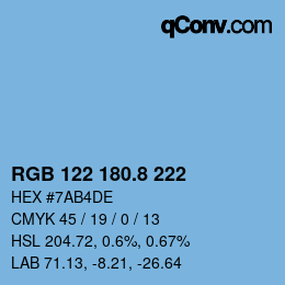 Color code: RGB 122 180.8 222 | qconv.com
