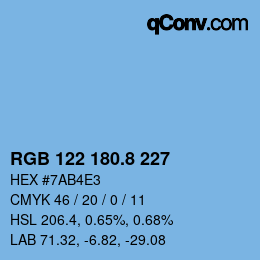 Color code: RGB 122 180.8 227 | qconv.com
