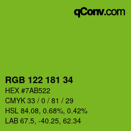 Farbcode: RGB 122 181 34 | qconv.com