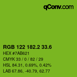 カラーコード: RGB 122 182.2 33.6 | qconv.com