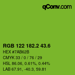 カラーコード: RGB 122 182.2 43.6 | qconv.com