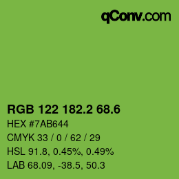 カラーコード: RGB 122 182.2 68.6 | qconv.com