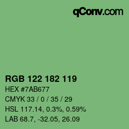 Código de color: RGB 122 182 119 | qconv.com