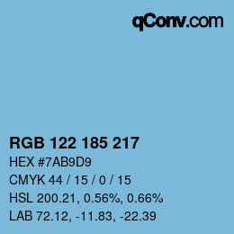 Color code: RGB 122 185 217 | qconv.com