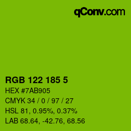 Color code: RGB 122 185 5 | qconv.com