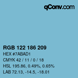 Color code: RGB 122 186 209 | qconv.com