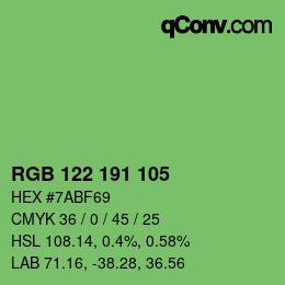Farbcode: RGB 122 191 105 | qconv.com