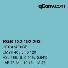 Color code: RGB 122 192 203 | qconv.com