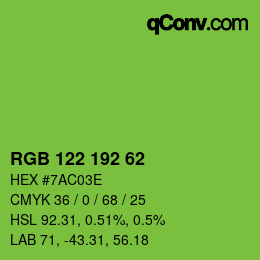 Color code: RGB 122 192 62 | qconv.com