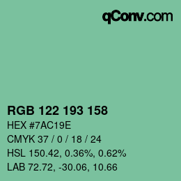 Color code: RGB 122 193 158 | qconv.com
