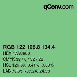 カラーコード: RGB 122 198.8 134.4 | qconv.com