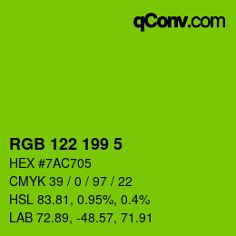 Color code: RGB 122 199 5 | qconv.com