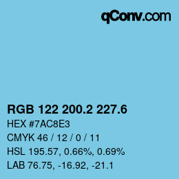 カラーコード: RGB 122 200.2 227.6 | qconv.com