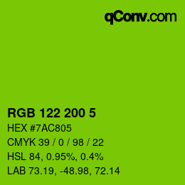 Color code: RGB 122 200 5 | qconv.com