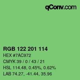 Color code: RGB 122 201 114 | qconv.com